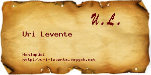 Uri Levente névjegykártya